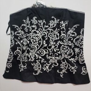NEW White House Black Market Embroidered Strapless Corset Bustier Top Black Sz 6